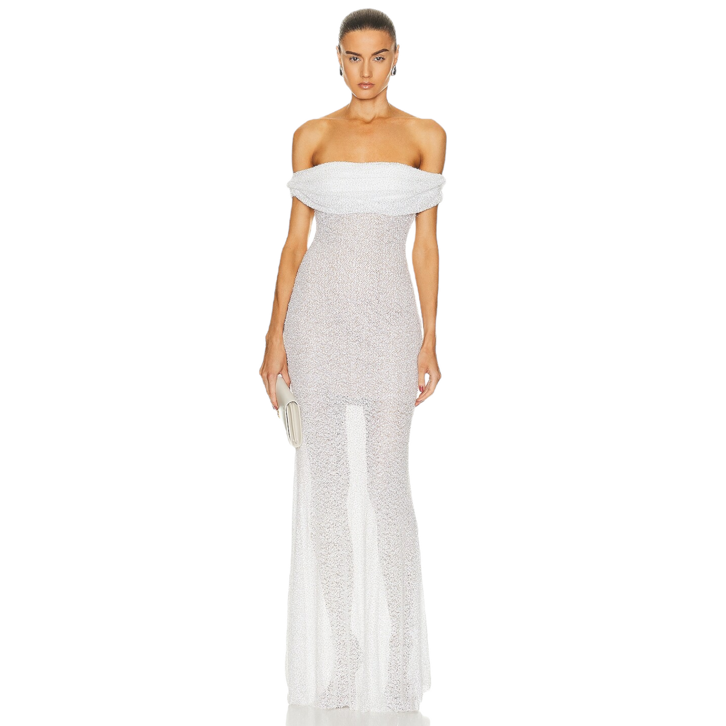 self-portrait Beaded Maxi Dress in White