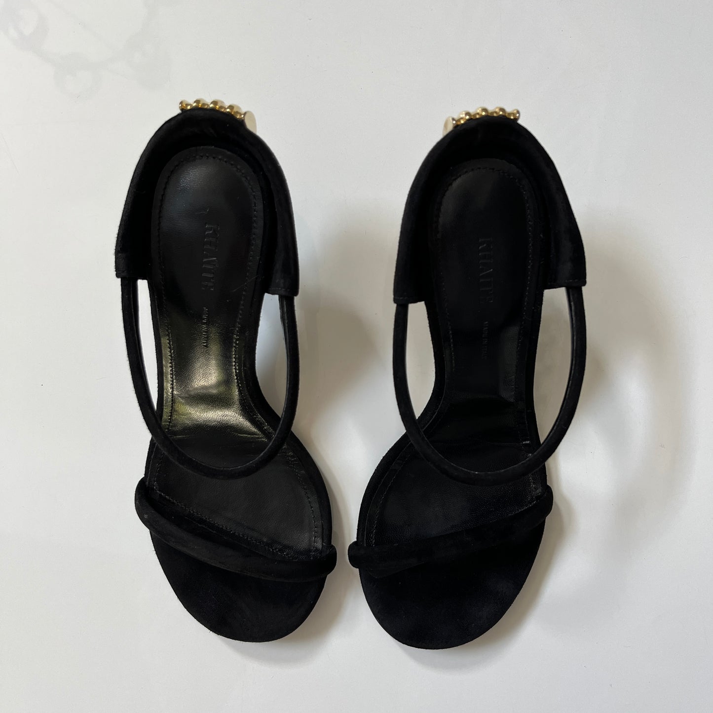 KHAITE Seigel Heel Sandal in Black
