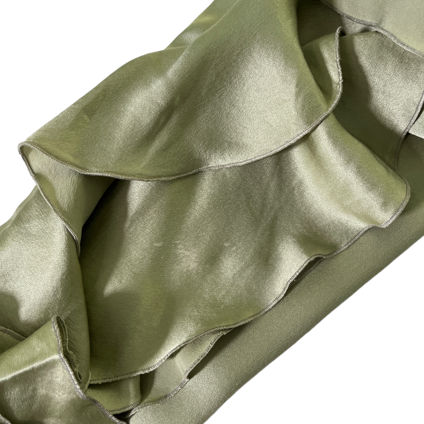 Alessandra Rich Ruffle Gown in Olive Green