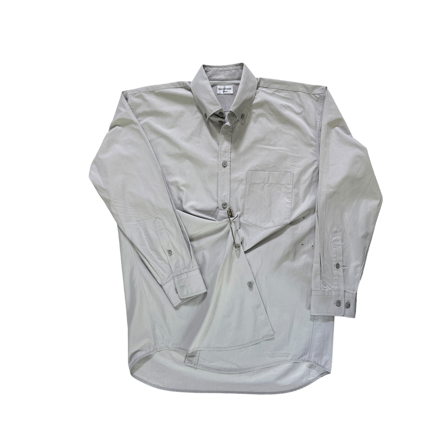 Balenciaga Fitted Wrap Shirt in Light Grey