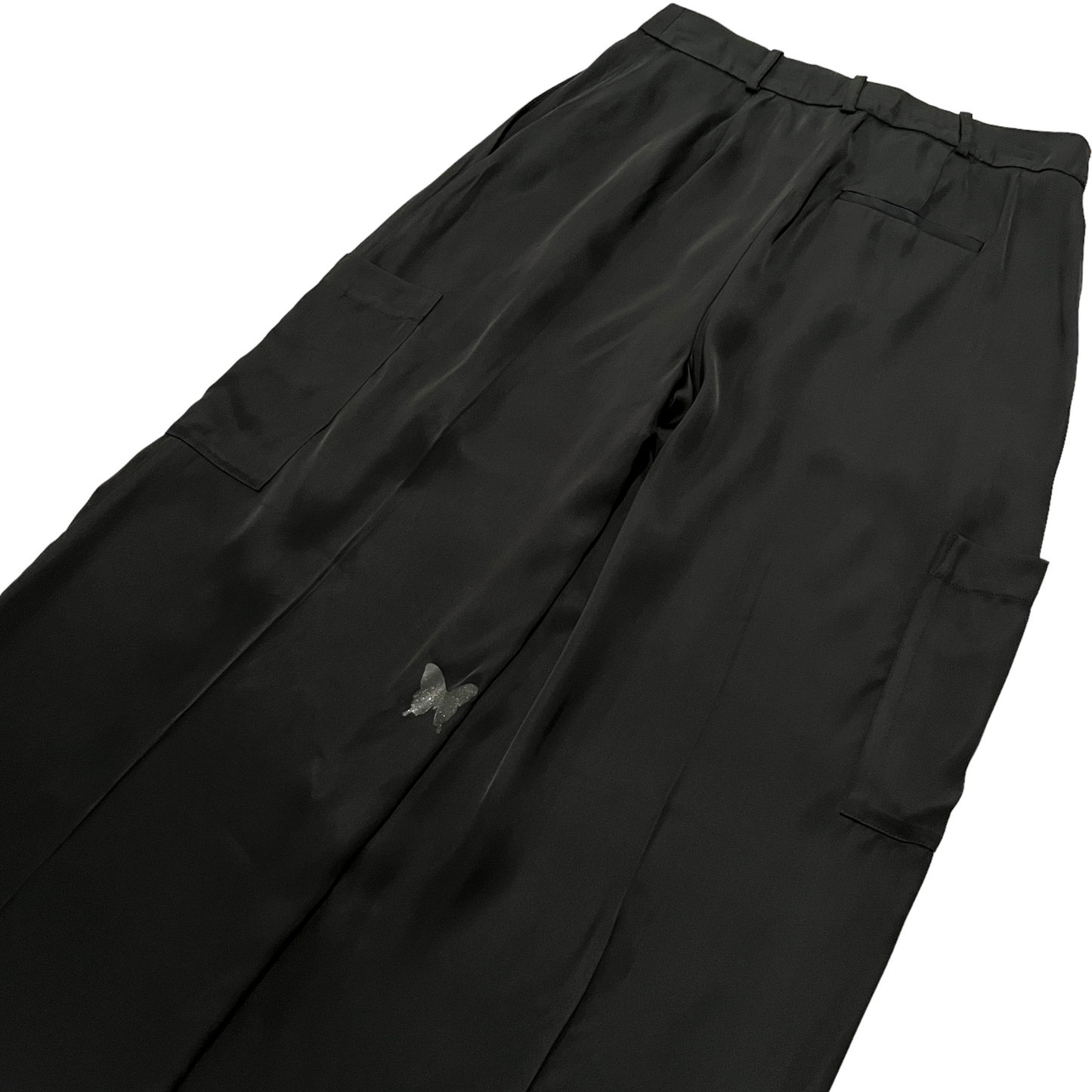 Loulou Studio Carmel Cargo Wide Leg Pant in Black