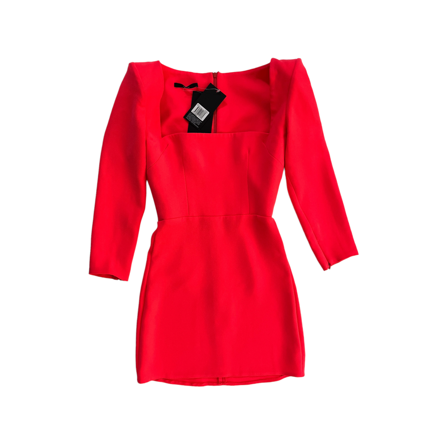 Alex Perry Aaron Portrait Long Sleeve Mini Dress in Strawberry