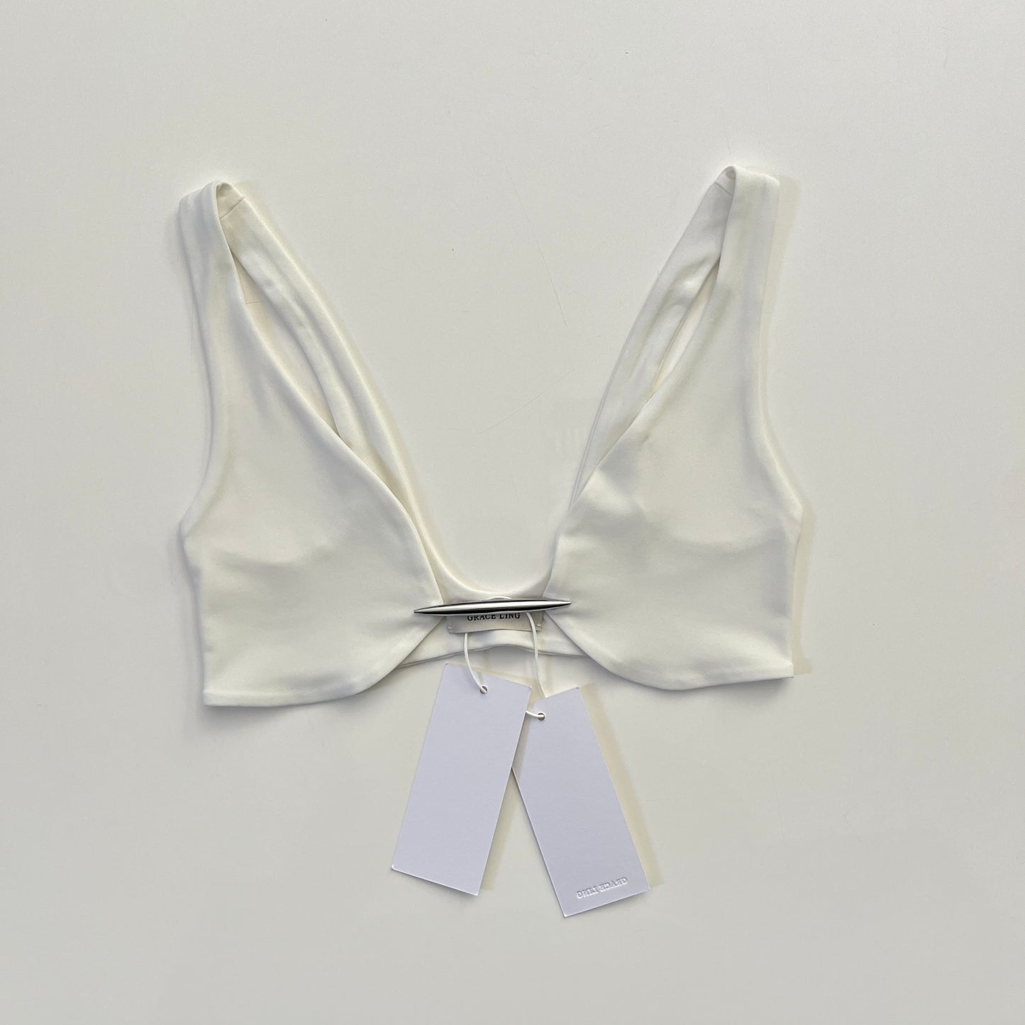 Grace Ling Vertebrae Bralette in Ivory