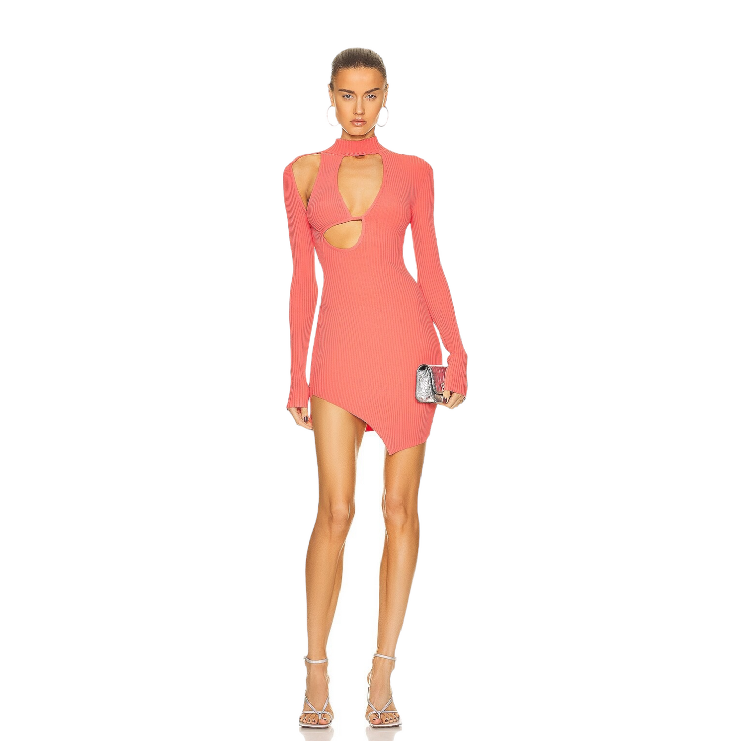 David Koma x FWRD Long Sleeve Mini Dress in Red