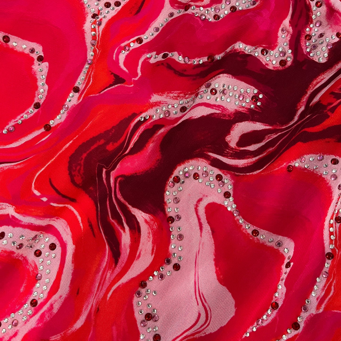 h:ours Dionne Mini Dress in Red Swirl Print