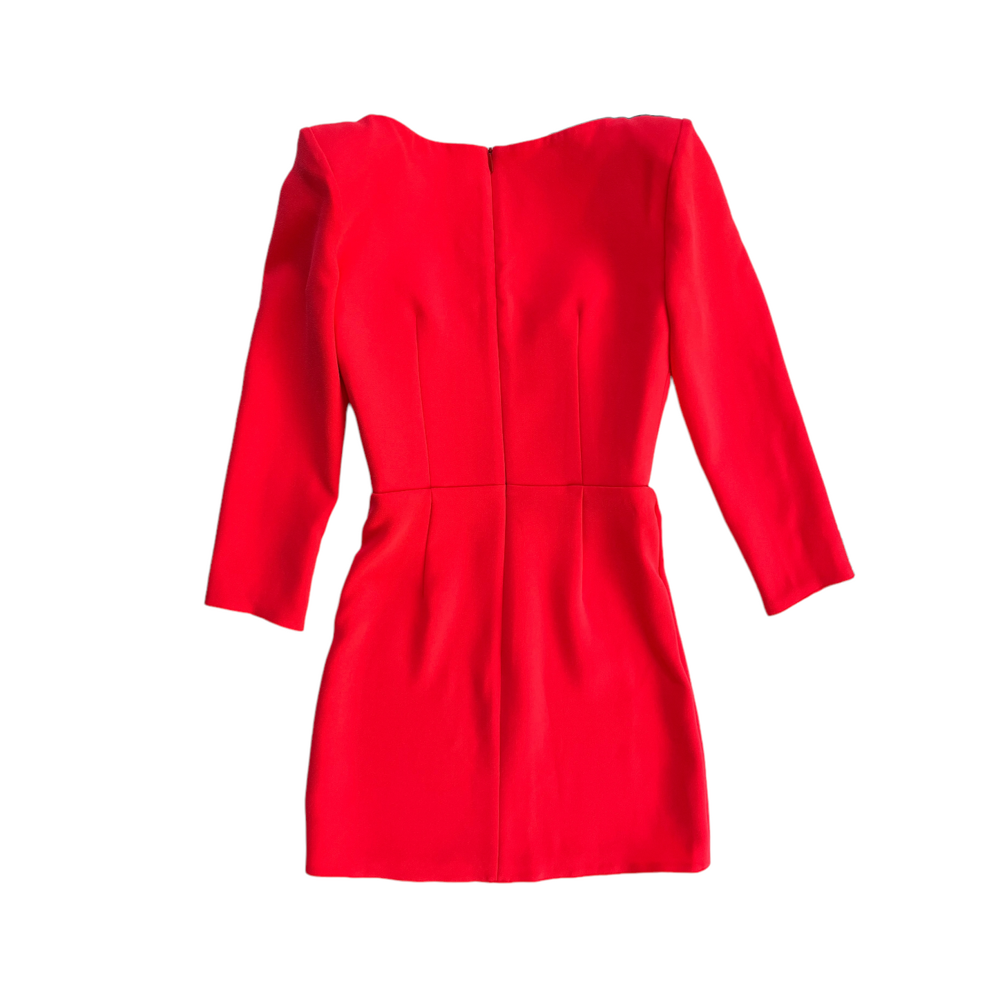 Alex Perry Aaron Portrait Long Sleeve Mini Dress in Strawberry