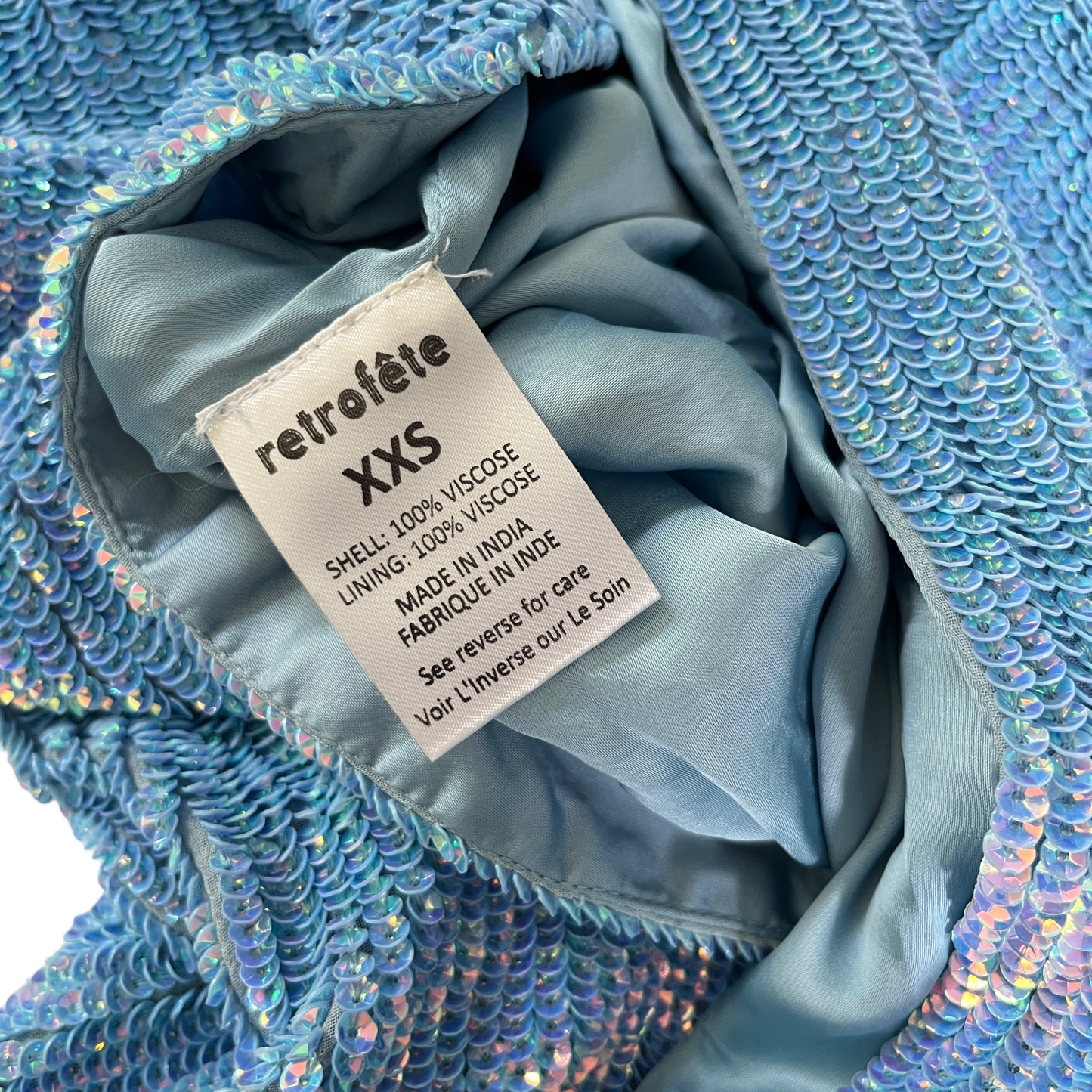 retrofete Katya Dress in Blue Rainbow