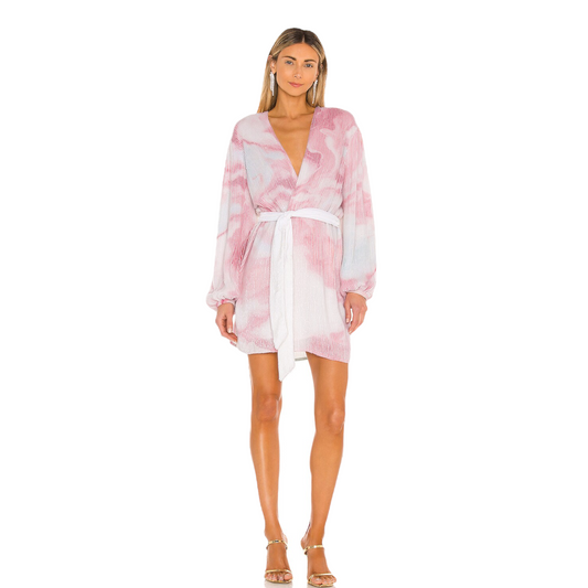 Retrofete Gabrielle Robe Dress in Marble Pink Small