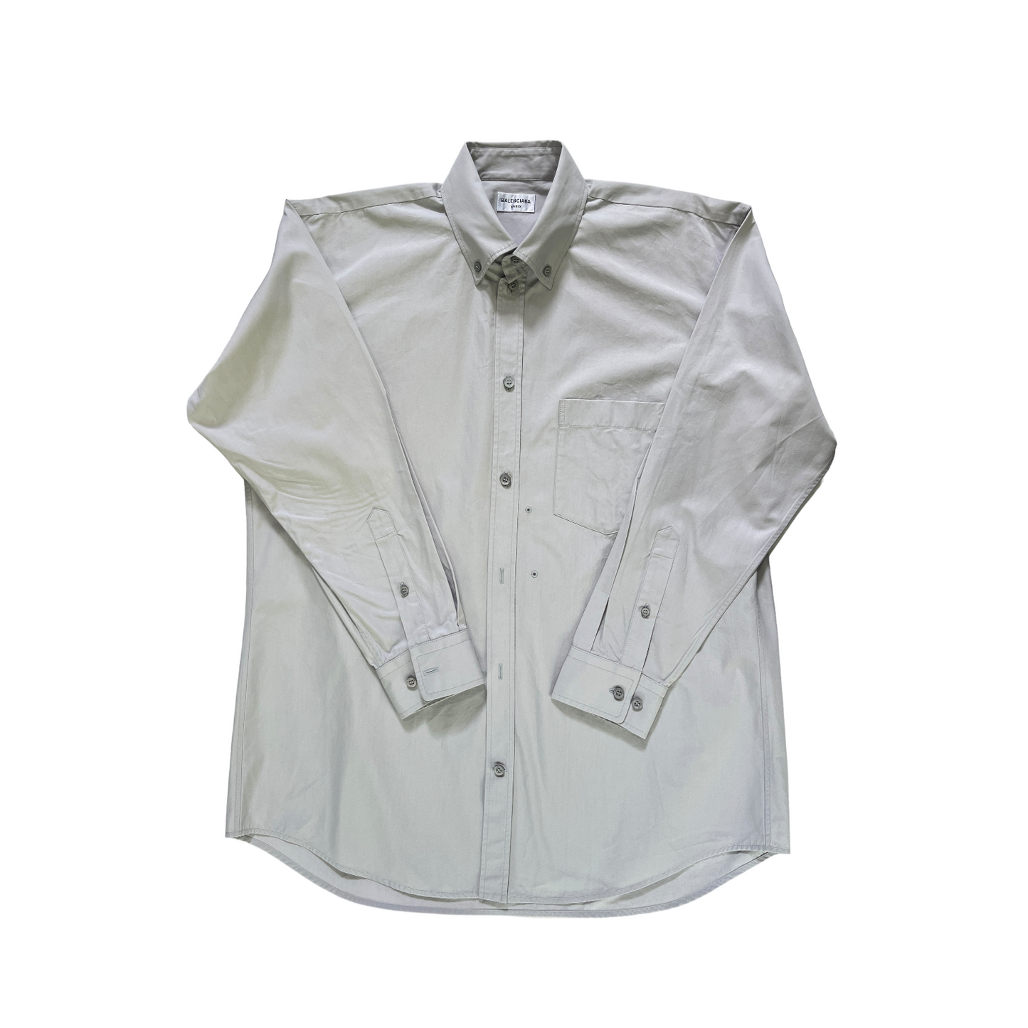 Balenciaga Fitted Wrap Shirt in Light Grey