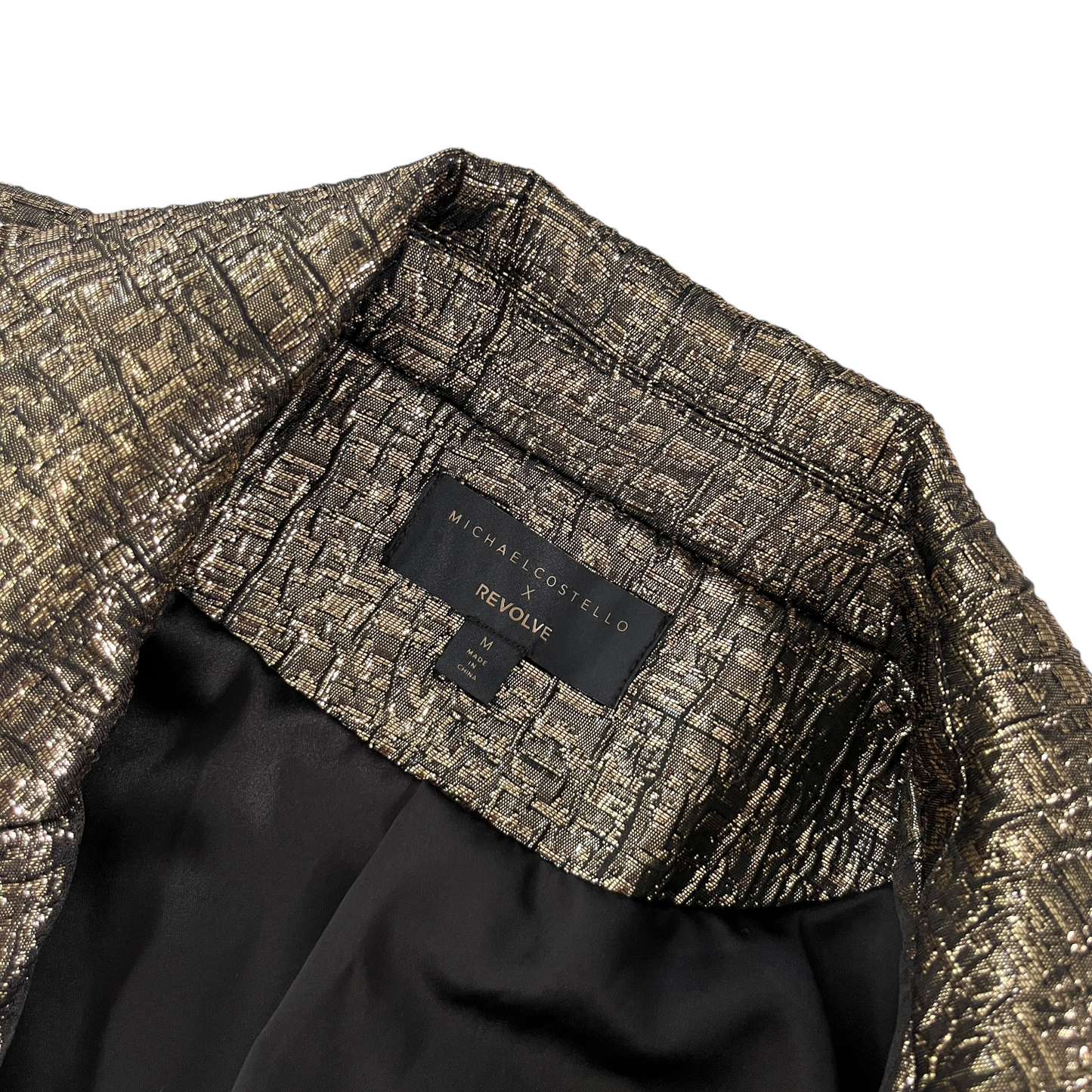 Michael Costello x REVOLVE Washington Jacket in Black & Gold