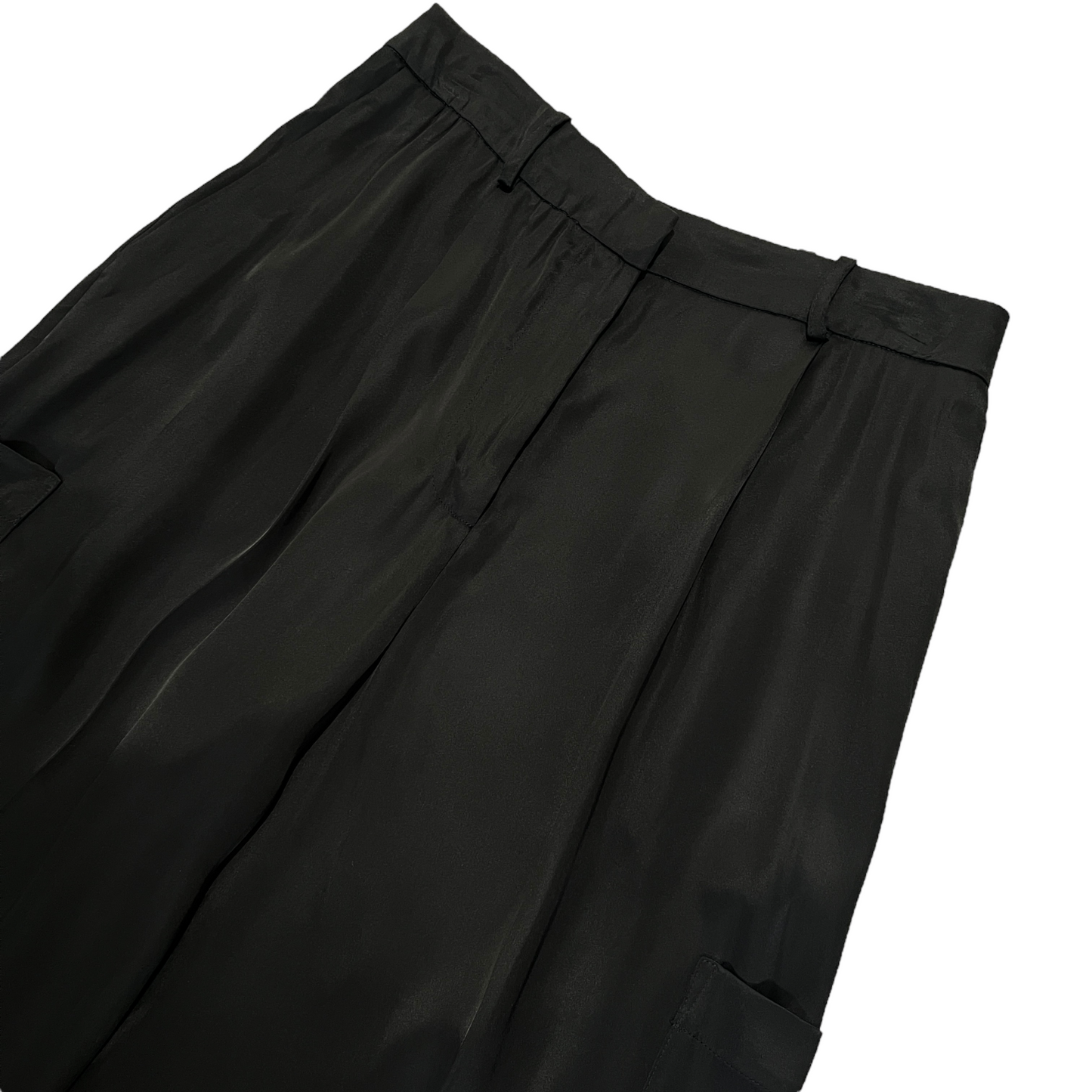 Loulou Studio Carmel Cargo Wide Leg Pant in Black