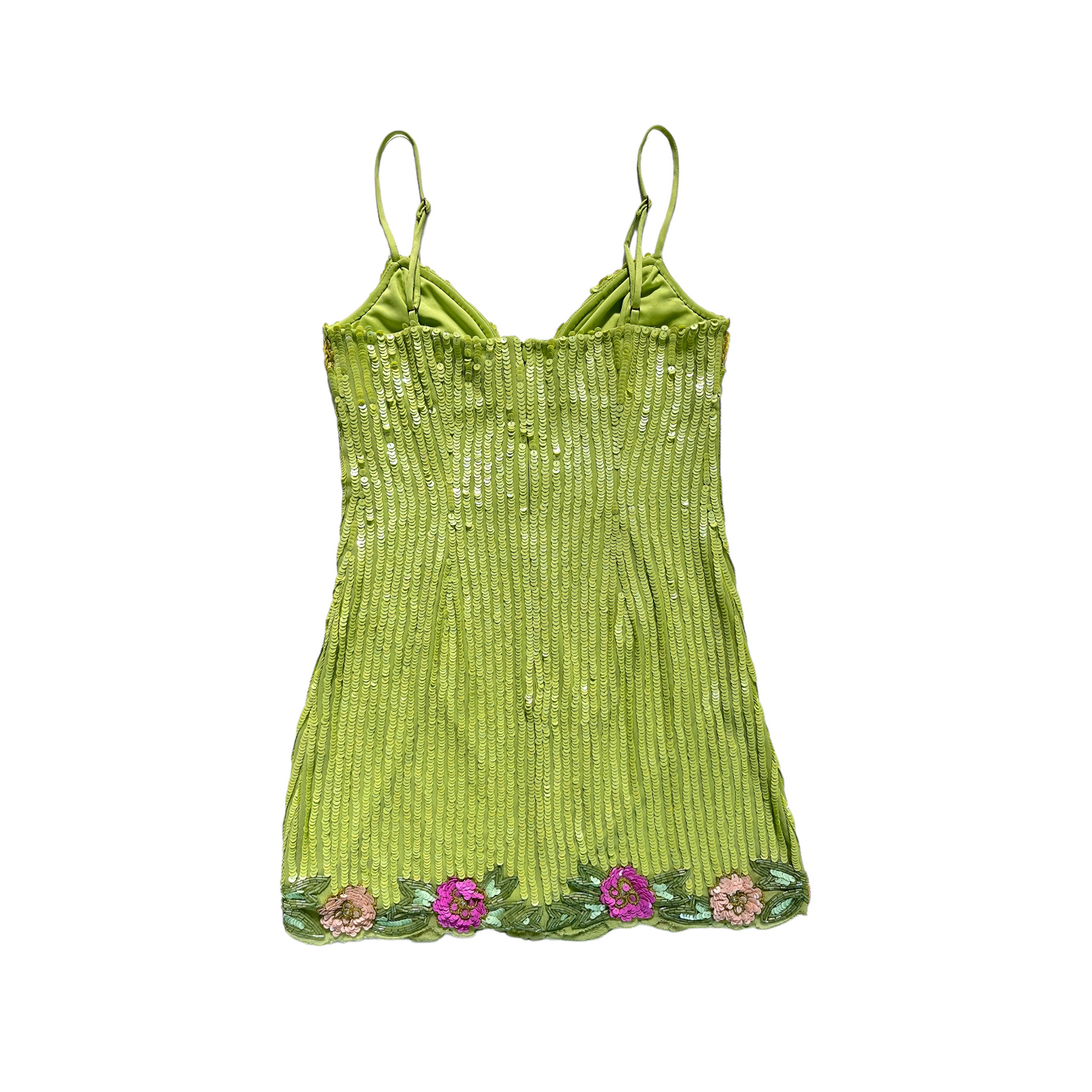 MAJORELLE Cal Embellished Mini Dress in Lime Green