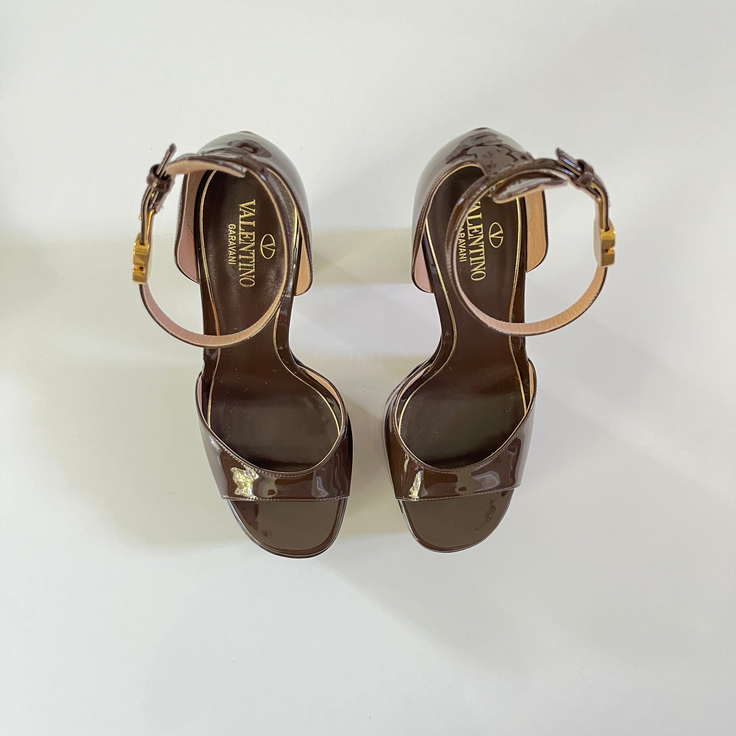 Valentino Garavani Tan-go Platform Sandal in Dark Noisette