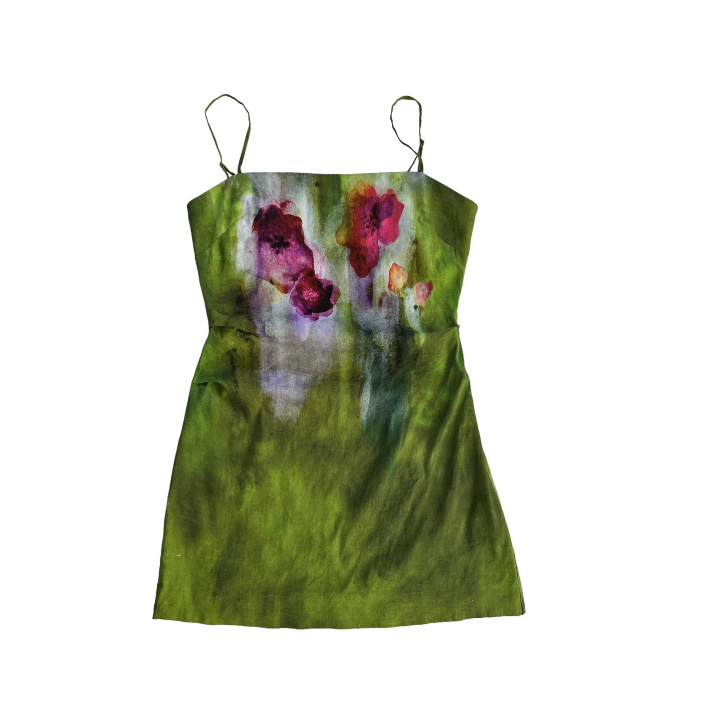 Acne Studios Printed Mini Dress in Green