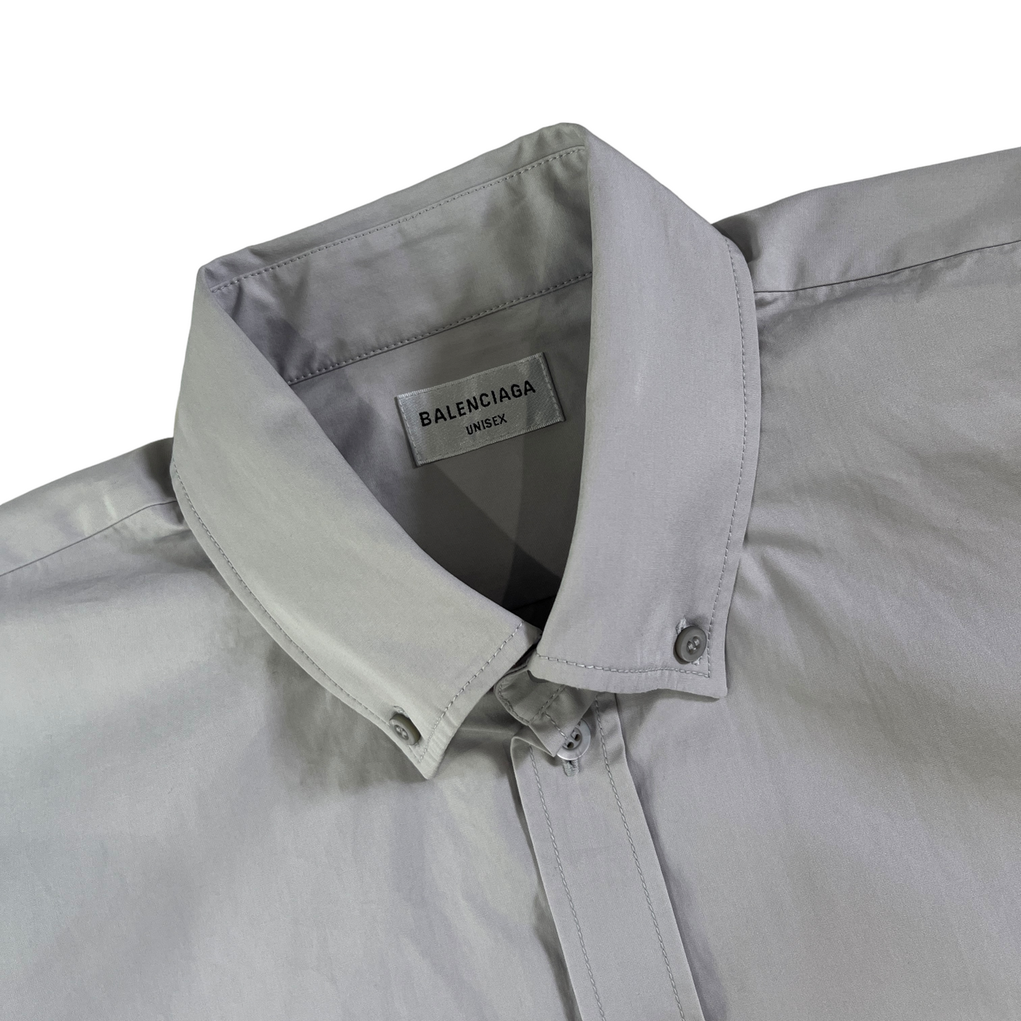 Balenciaga Fitted Wrap Shirt in Light Grey