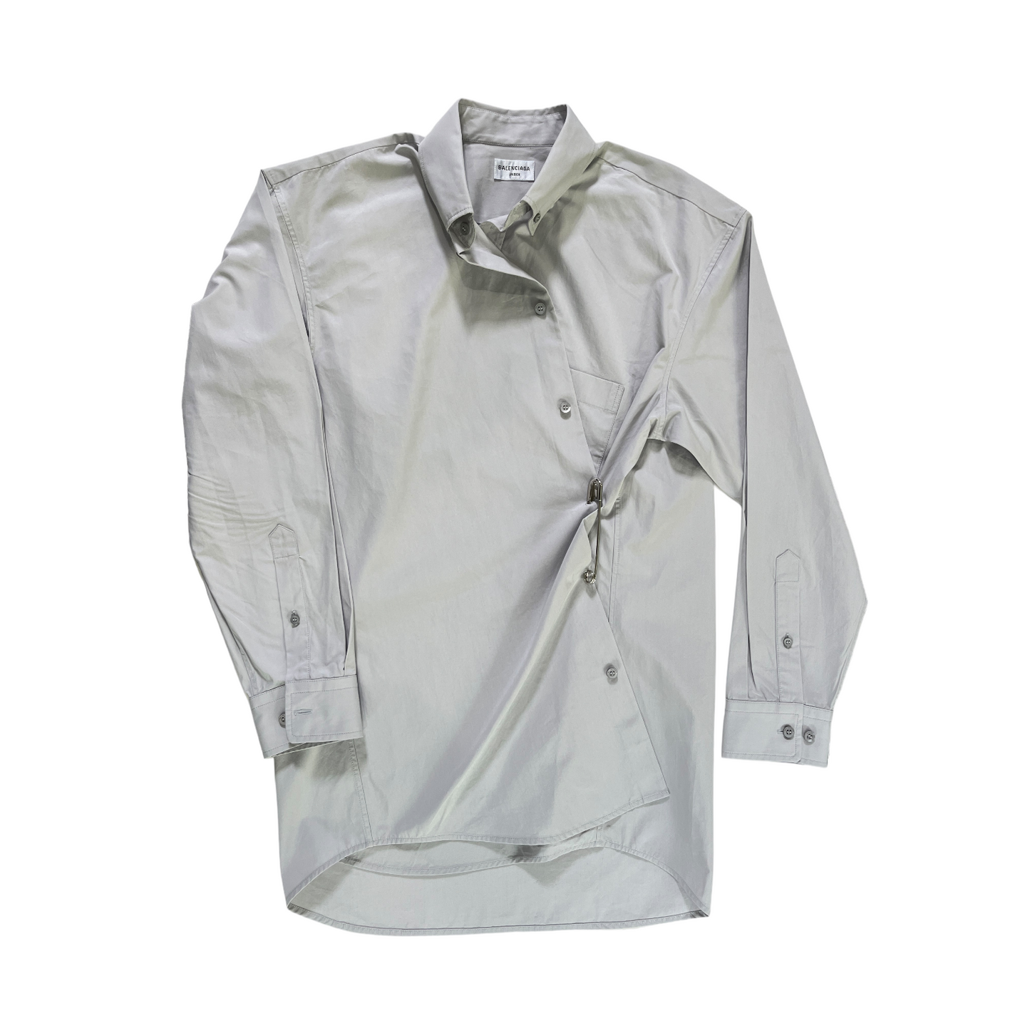 Balenciaga Fitted Wrap Shirt in Light Grey