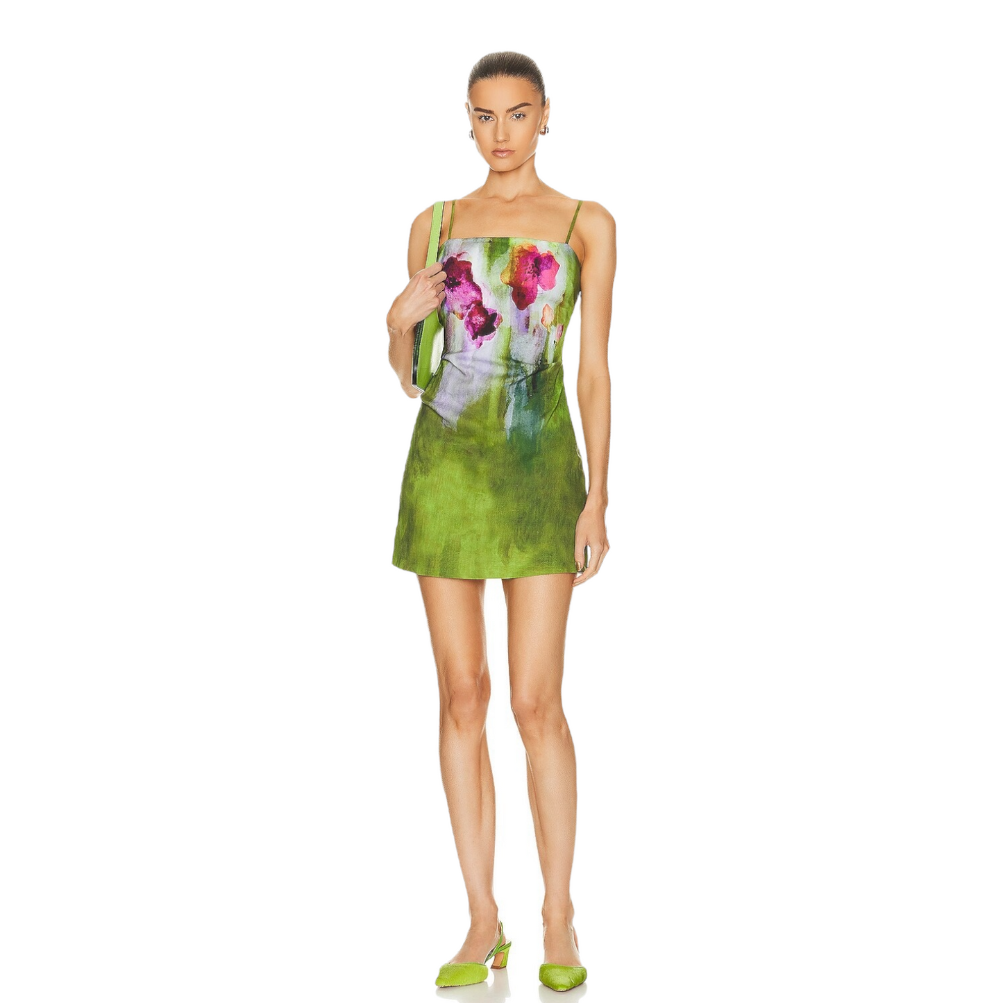 Acne Studios Printed Mini Dress in Green