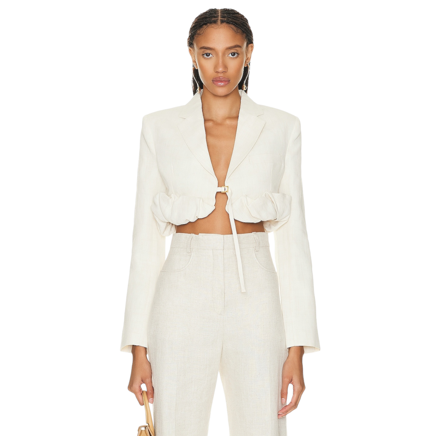 JACQUEMUS La Veste Croissant Top in Off White