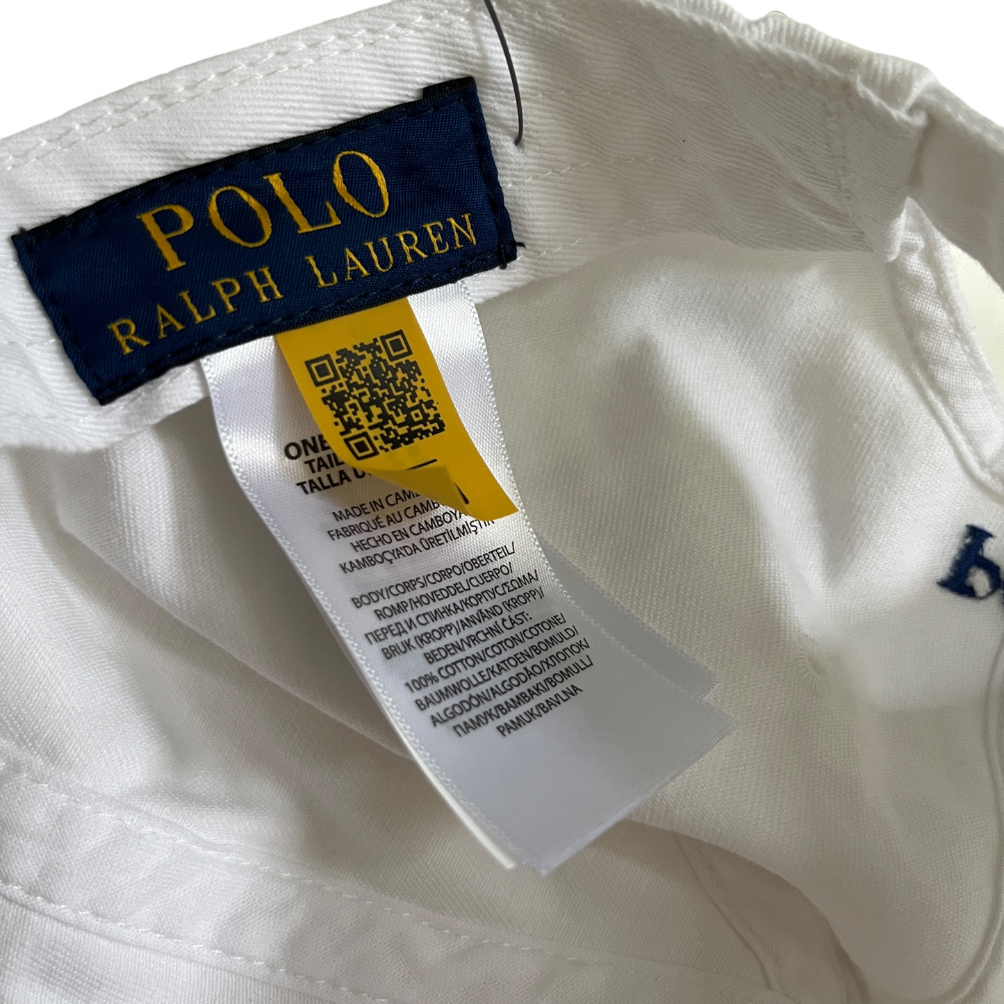 Polo Ralph Lauren Chino Cap in White & Marlin Blue