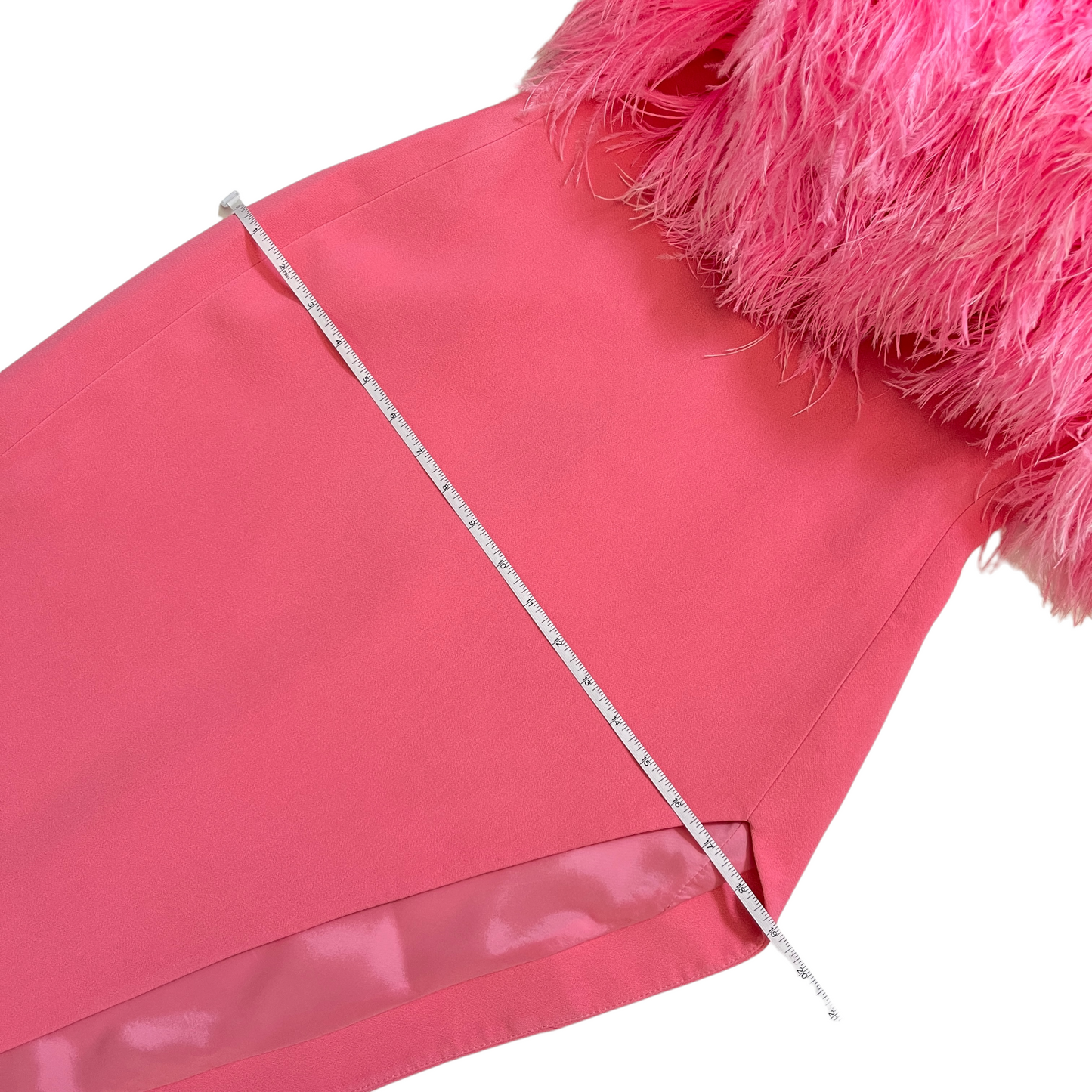 David Koma High Slit Feather Bra Dress in Pink