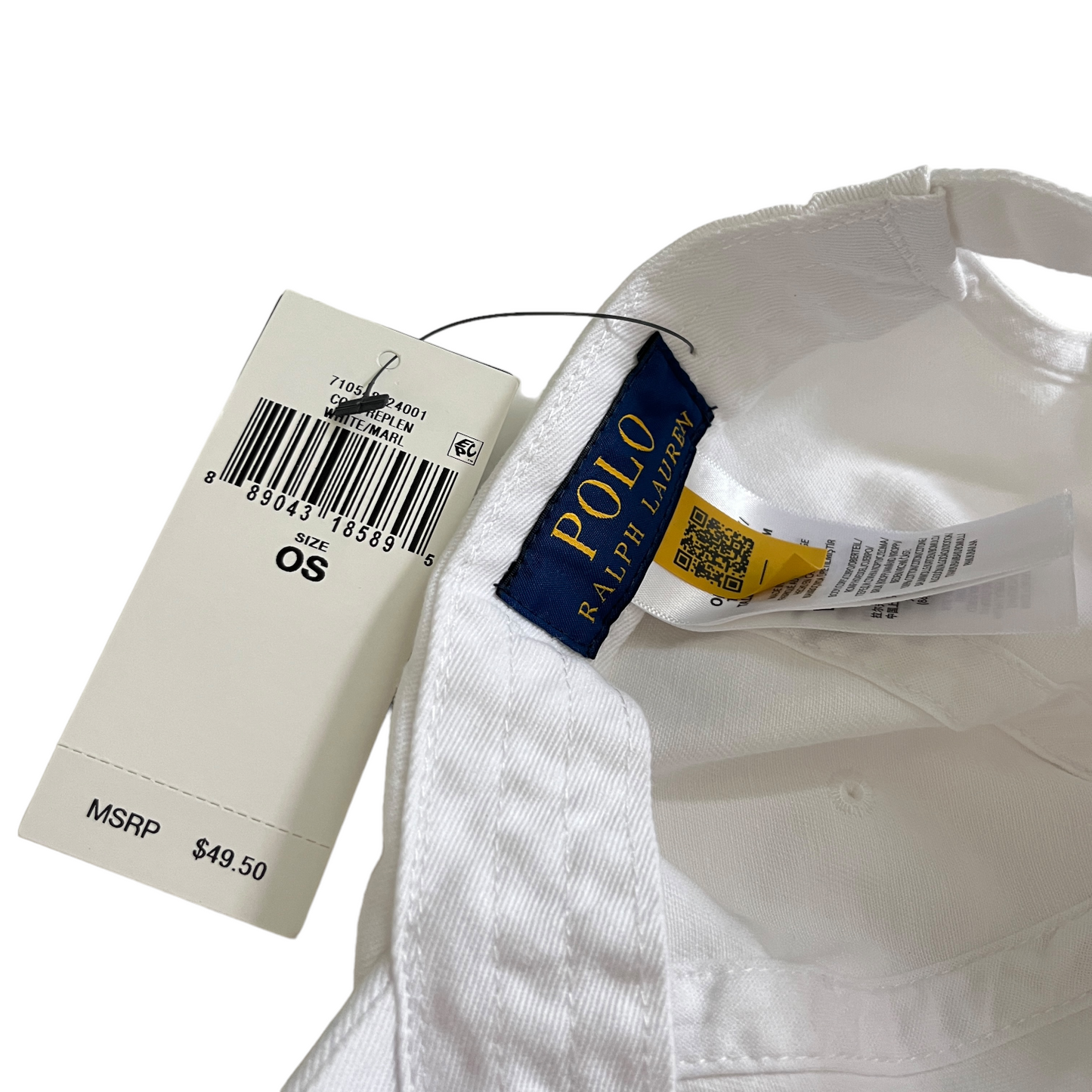 Polo Ralph Lauren Chino Cap in White & Marlin Blue