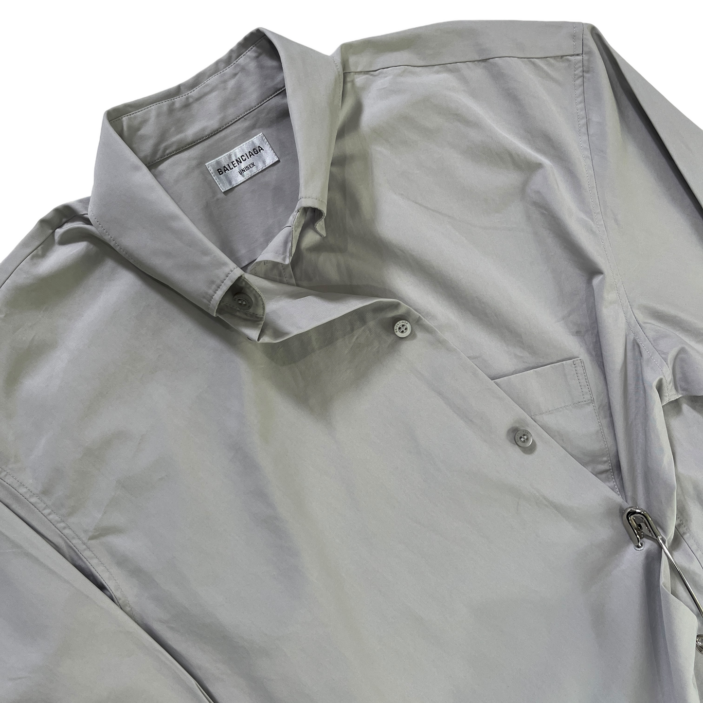 Balenciaga Fitted Wrap Shirt in Light Grey