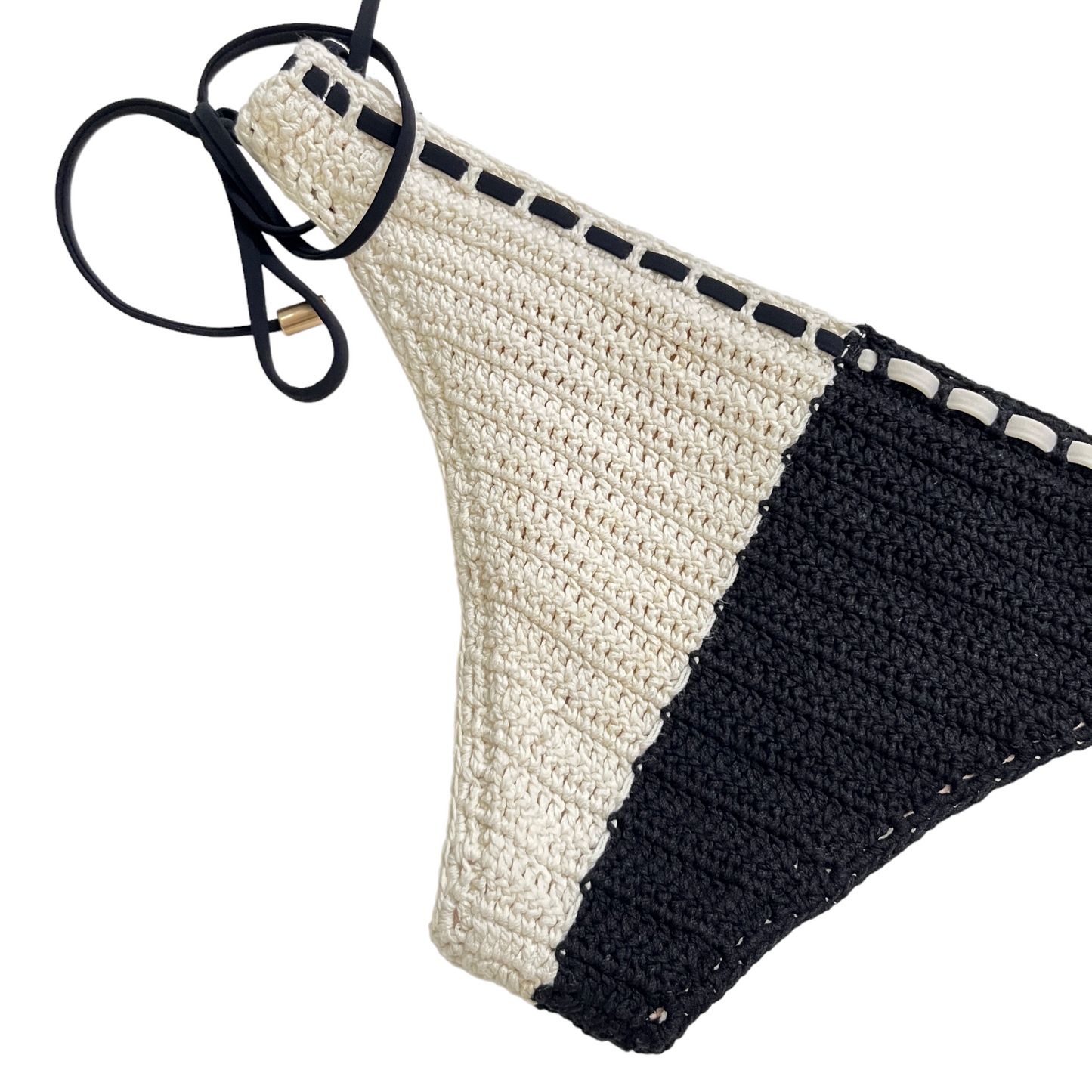 Zimmermann Clover Crochet Bikini Set in Black & White