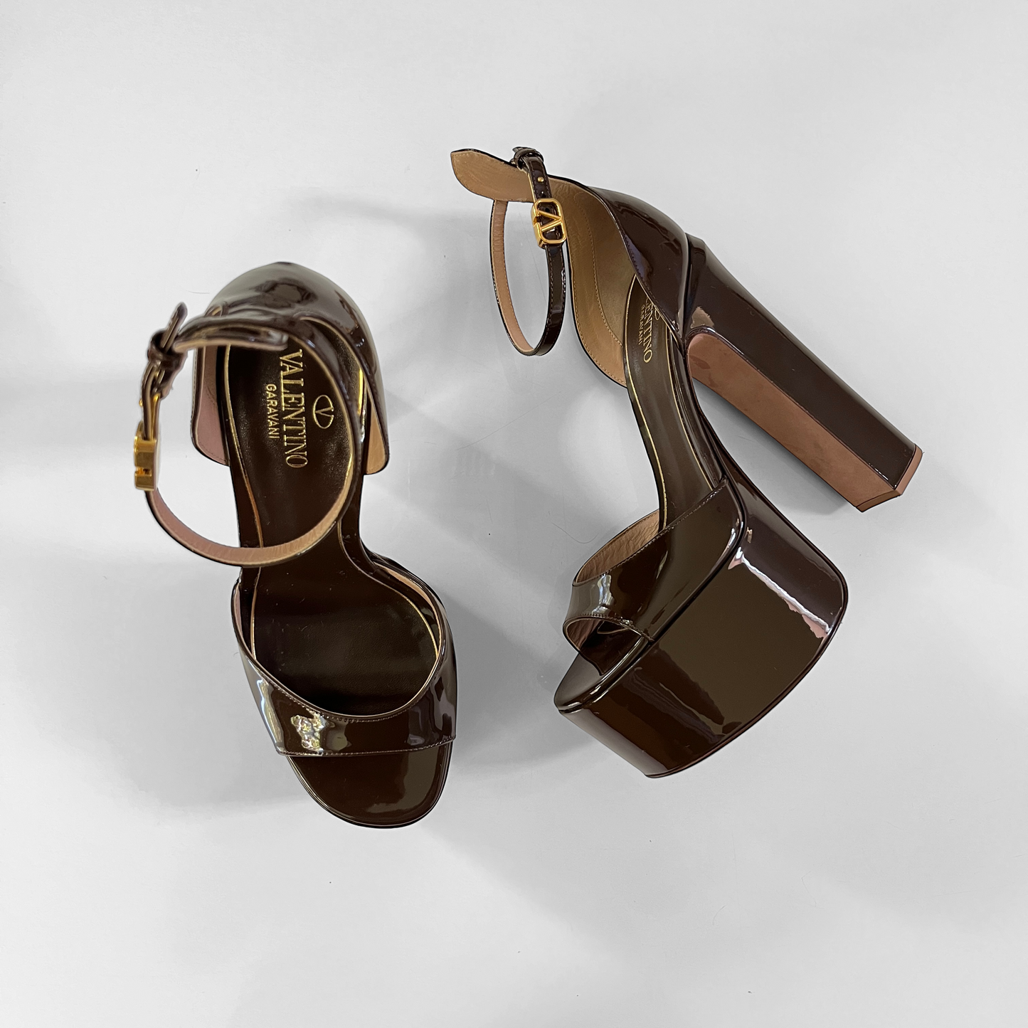 Valentino Garavani Tan-go Platform Sandal in Dark Noisette