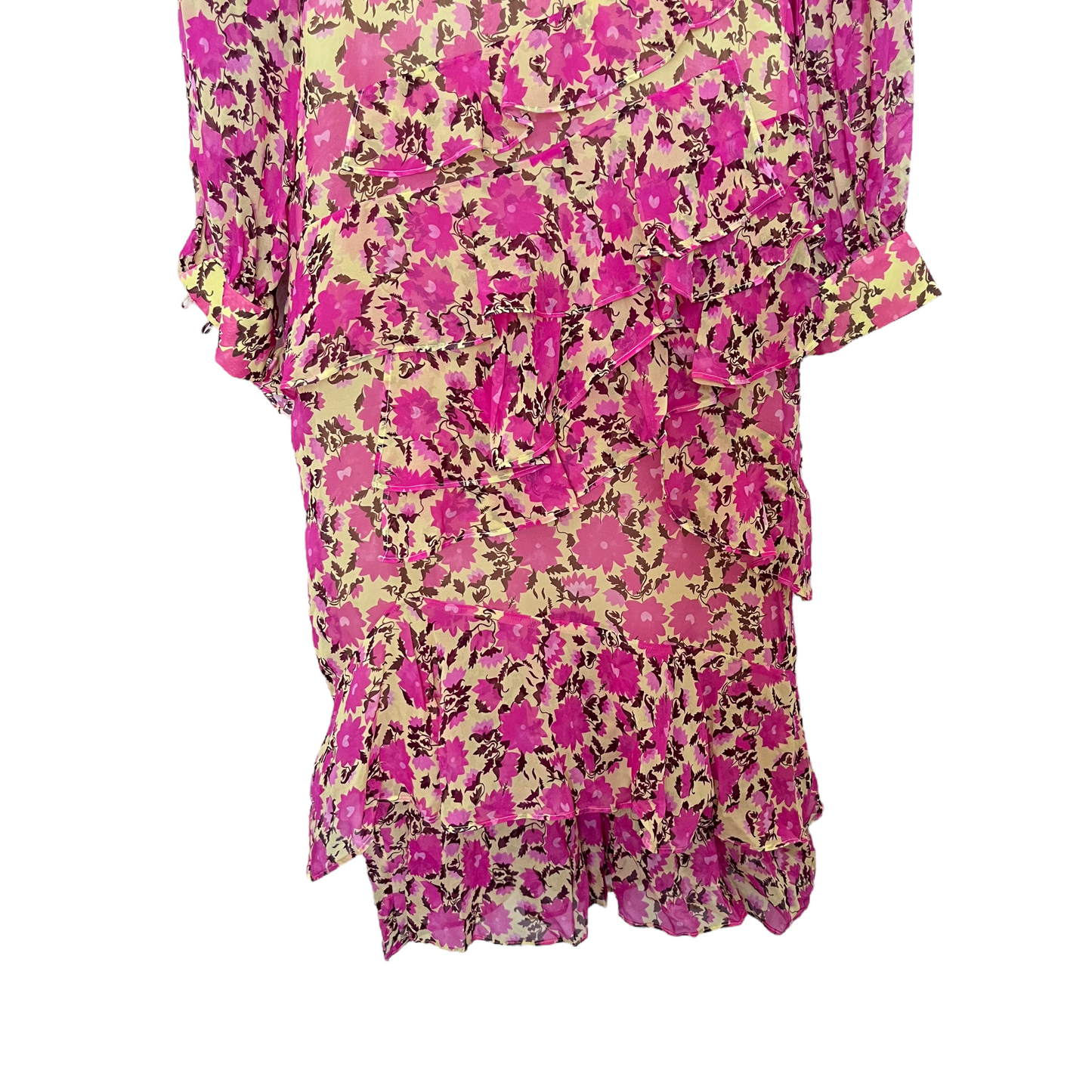 SALONI Isa Ruffle Dress in Blush Petunia