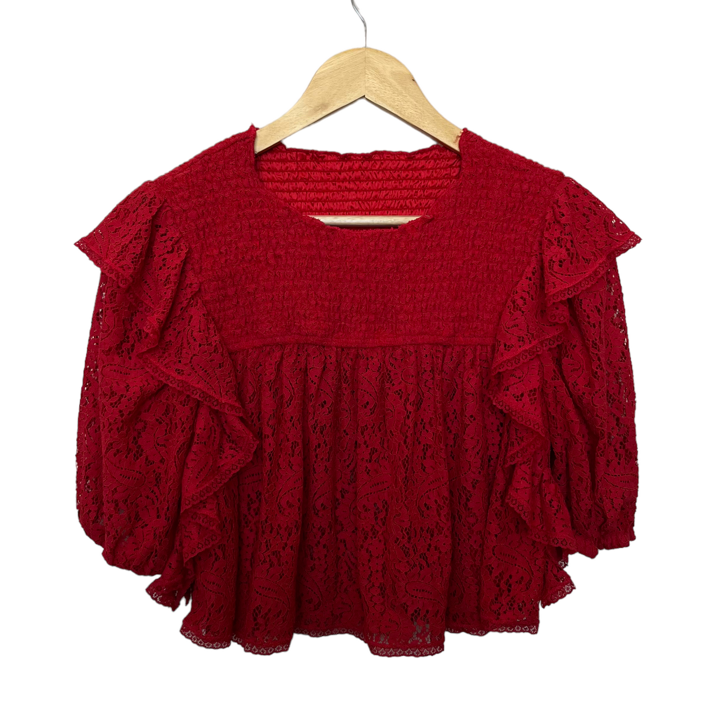 Tularosa Ashley Lace Top in Cherry Red