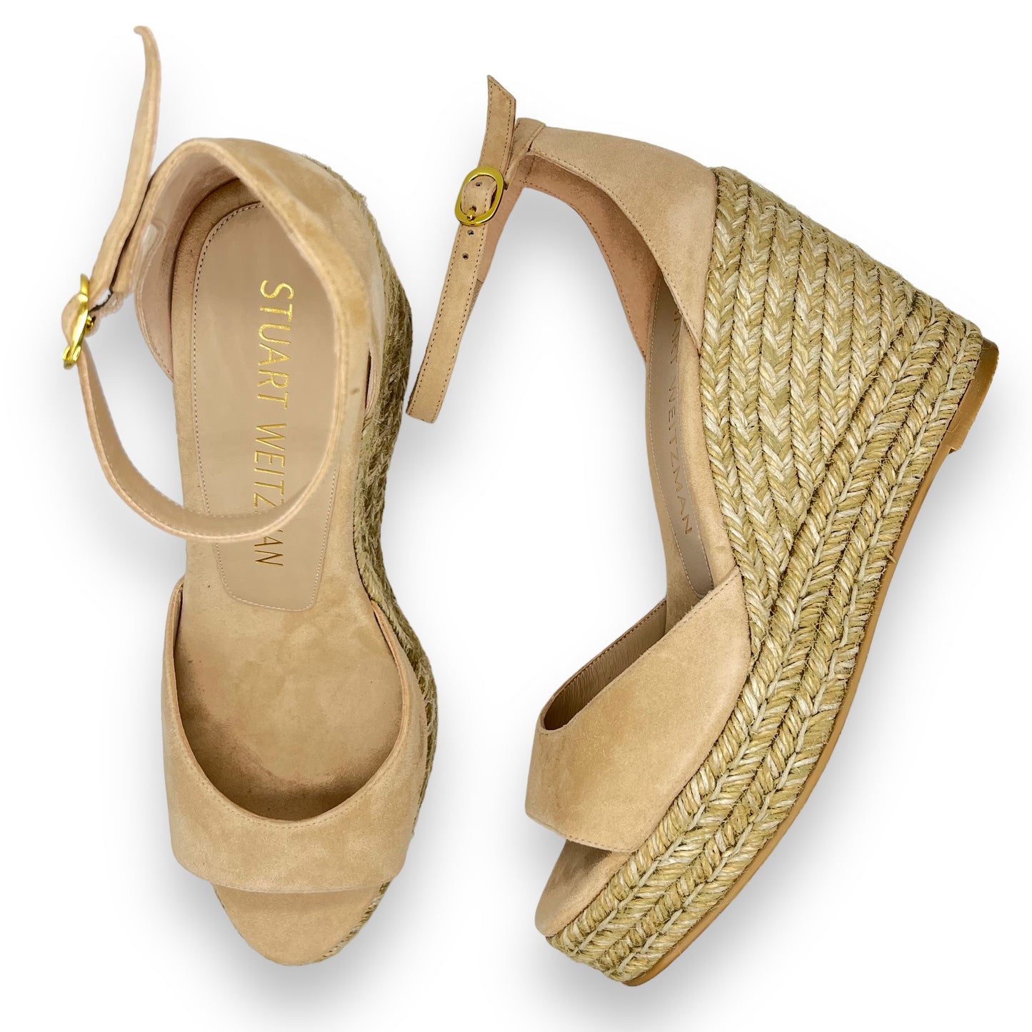 stuart weitzman nudist curve espadrille wedges suede