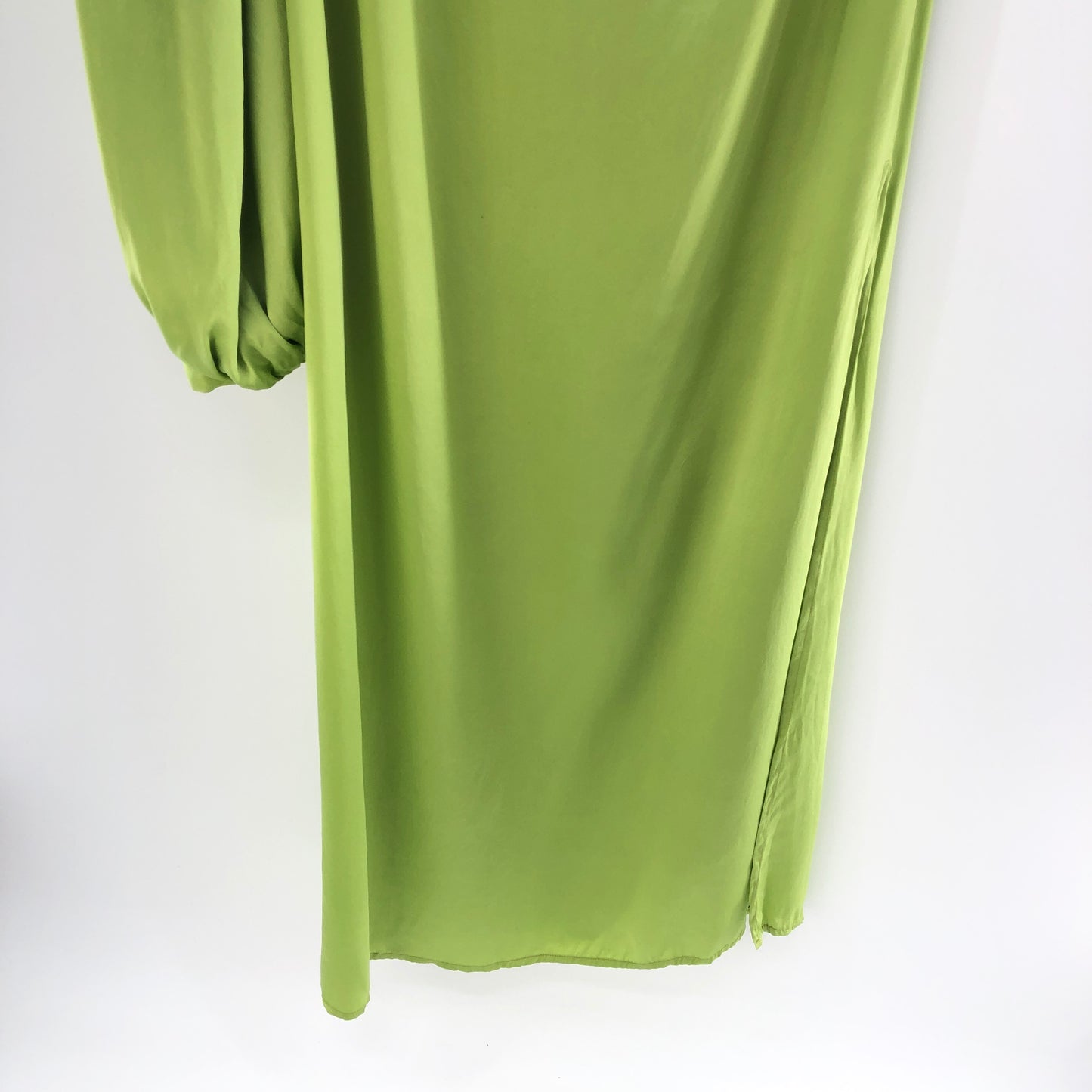 SELMACILEK One Sleeve Silk Dress in Green