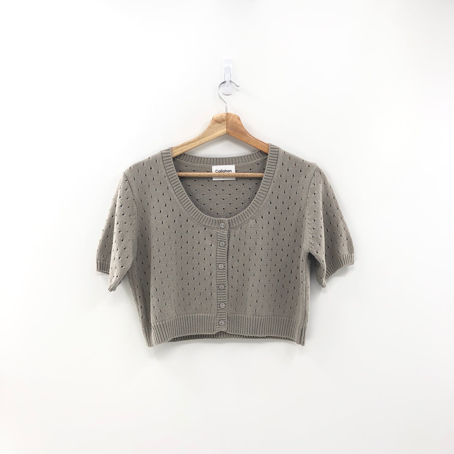 Callahan Knitwear Genny Cardigan Top in Grey